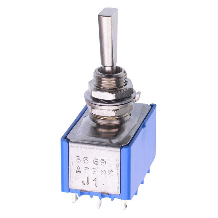 5669A9 On-Off-On 6.35mm Miniature Toggle Switch 4PDT 4A 30VDC APEM