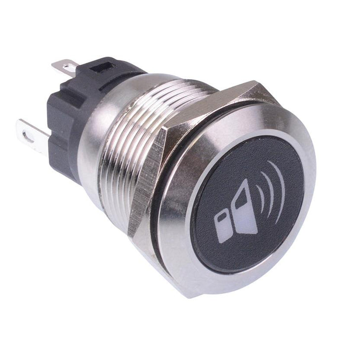 Speaker' White LED Momentary 19mm Vandal Push Button Switch SPDT 12V