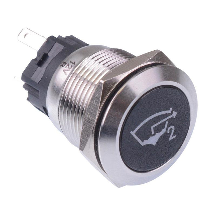 Bilge Pump 2' Red LED Momentary 19mm Vandal Push Button Switch SPDT 12V