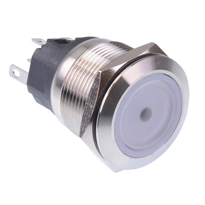 White LED Momentary 22mm Vandal Push Button Switch 2NO/2NC 12V