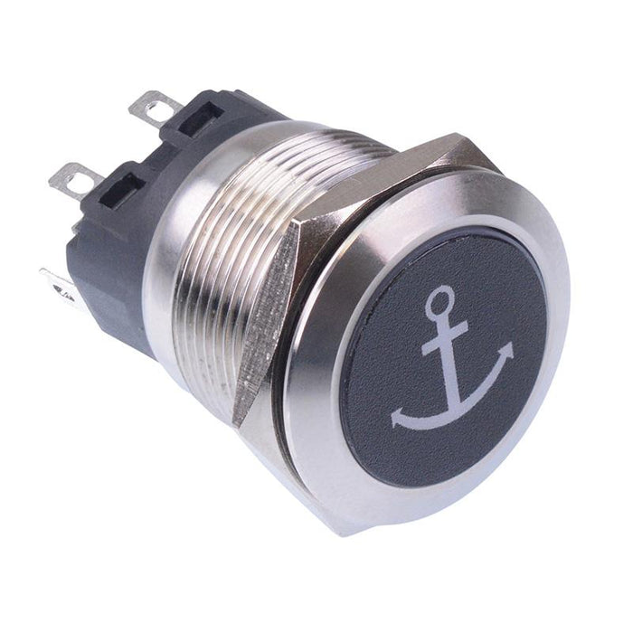 Anchor' White LED Momentary 22mm Vandal Push Button Switch SPDT 12V