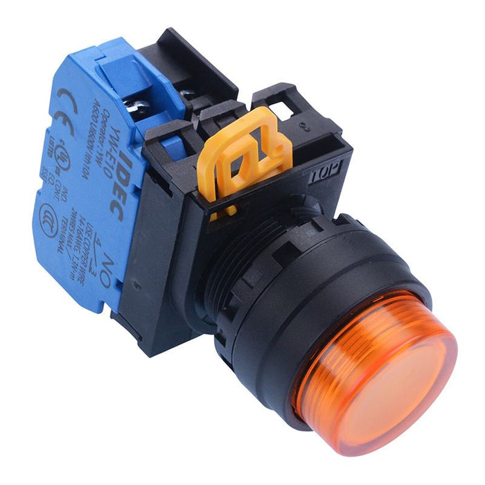 YW1L-A2E10Q3A Amber 12V illuminated 22mm Maintained Push Button Switch NO IP65 IDEC