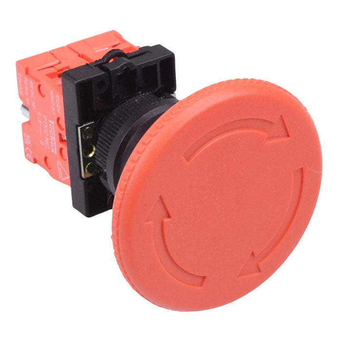 Techna PtecMushT60 60mm Emergency Stop Button Switch Plastic 10A 2NC