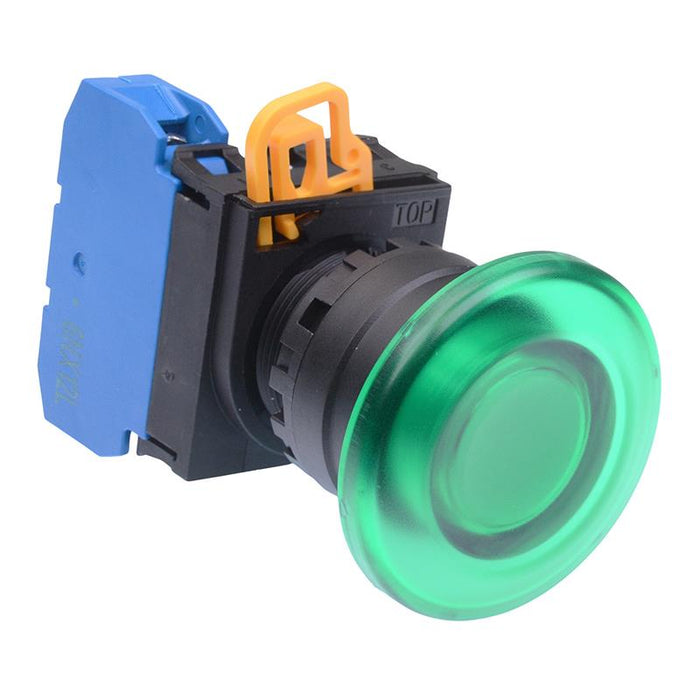 YW1L-M4E10Q3G Green 12V illuminated 22mm Mushroom Momentary Push Button Switch NO IP65 IDEC