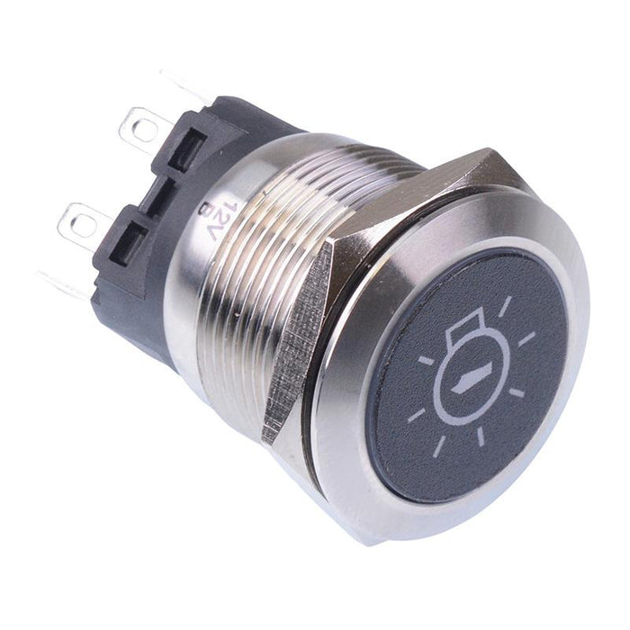 Navigation Light' White LED Latching 22mm Vandal Push Button Switch SPDT 12V