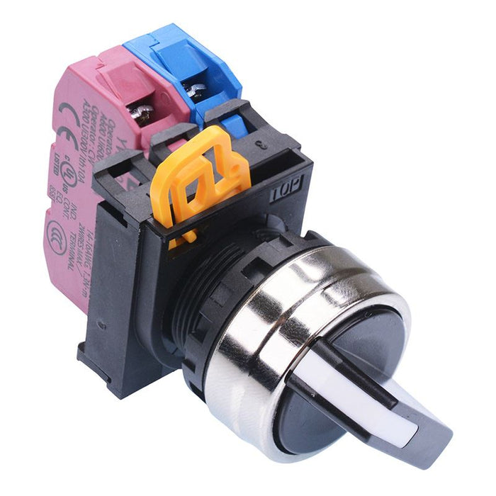 YW4S-3E11N3 22mm Metal Bezel 3 Position Maintained Selector Switch 1NO-1NC IP65 IDEC