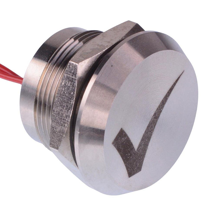 PBARYAFB000 APEM Momentary NO 22mm Stainless Steel Piezo Switch Prewired IP68