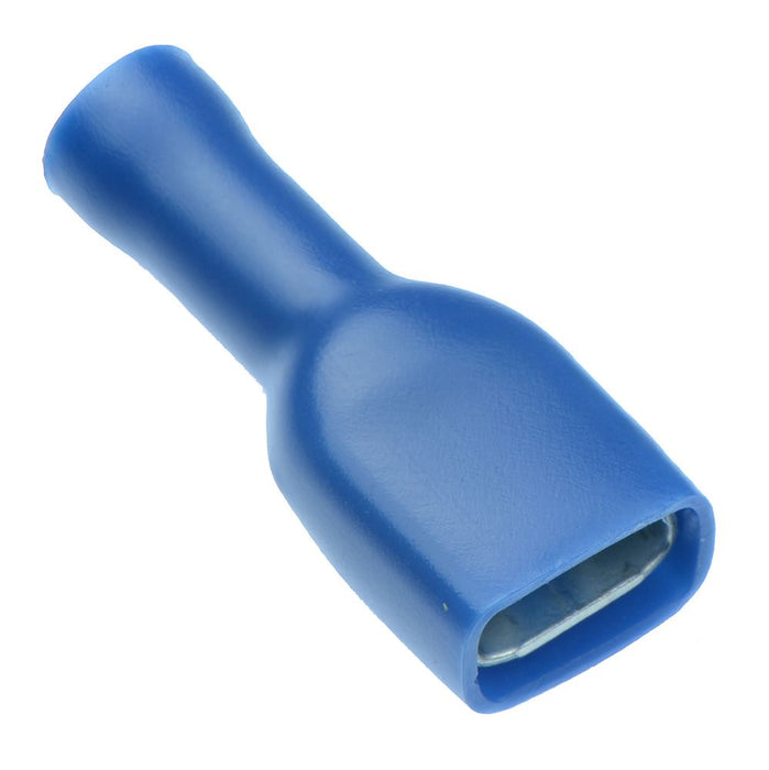 Blue 6.3mm Insulated Female Spade Crimp Connector (Pack of 100)