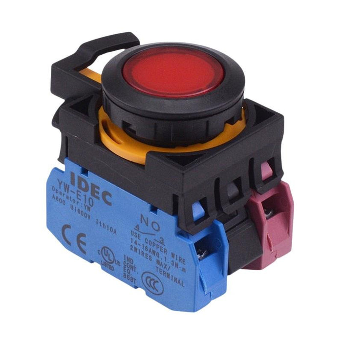 CW1L-M1E11Q3R Red 12V illuminated Momentary Push Button Switch 1NO-1NC IP65 IDEC