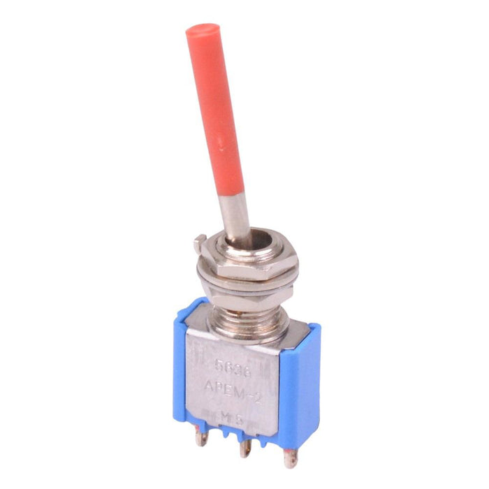 5636AB-21+U646 APEM Red Long Lever On-On Miniature Toggle Switch SPDT