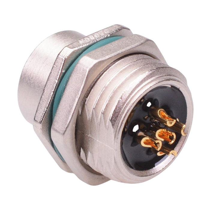 5 Way M12 Female Front Mounting Receptacle Circular Connector IP68 4A 250V