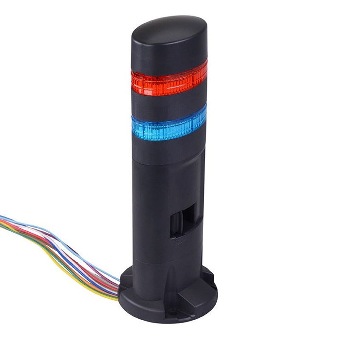 LD6A-2DZQB-RS Red/Blue Stack Light LED Tower with Sounder & Flasher Direct Mount 24VAC/DC IDEC