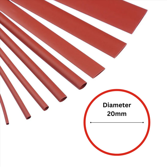 20mm x 1.2m Red Heat Shrink Sleeve