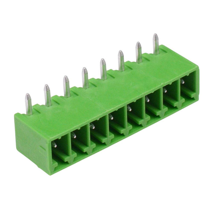 8-Way 3.81mm Horizontal PCB Header Closed Ends Green 10A 300V — Switch ...