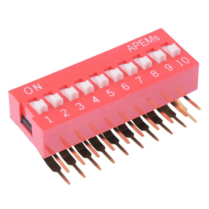 NDA10TV APEM 10-Way Right Angle DIP Switch SPST