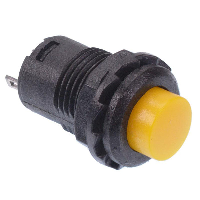 Yellow 12mm Latching On-Off Switch SPST