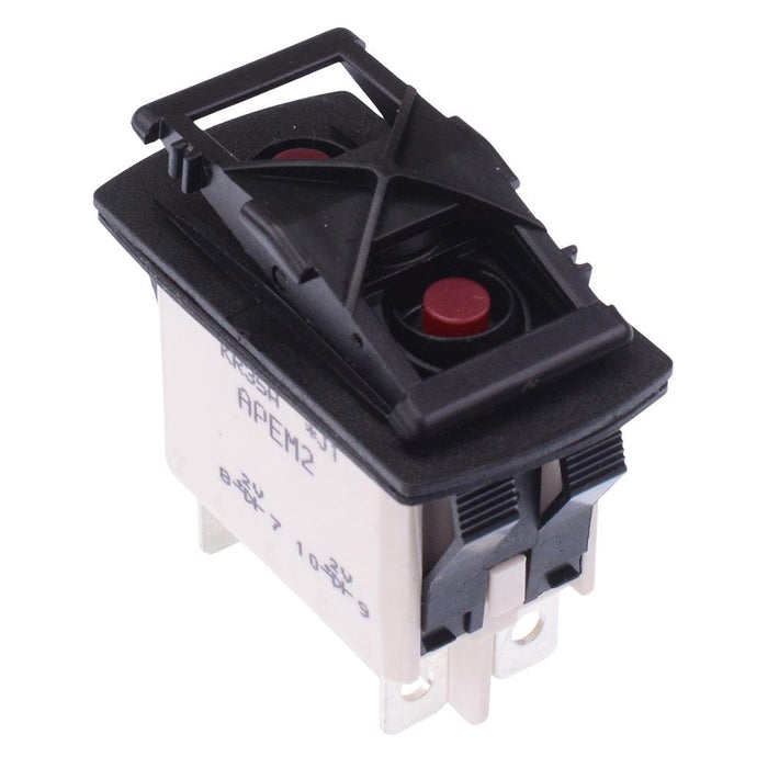 KR35CAKUUG APEM On-(On) Momentary Red LED Automotive Rocker Switch SPDT IP68