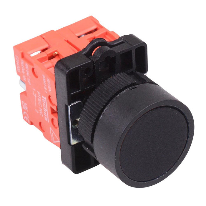 Techna PtecPNBlack Black Flush Push Button Switch 10A 2NC