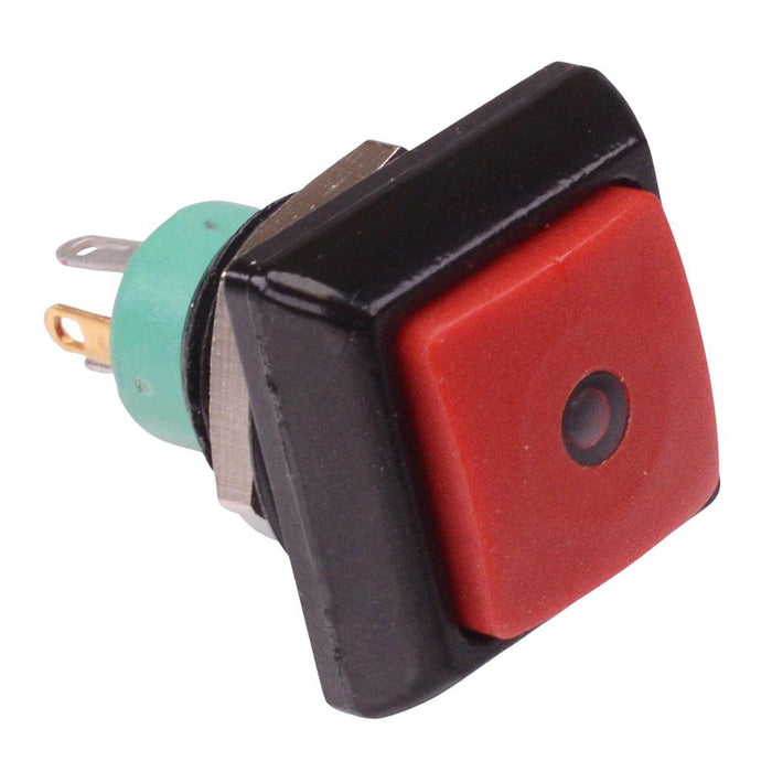 IPC3SAD6L0G APEM Green LED Red Square Momentary 12mm Push Button Switch SPST IP67