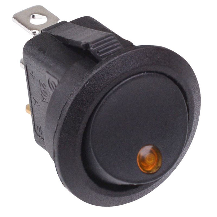 Yellow LED Round Rocker Switch 12V SPST