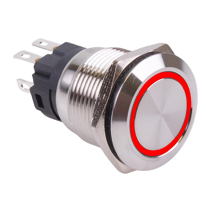 RGB Latching 19mm Vandal Resistant Push Button Switch 12V SPDT