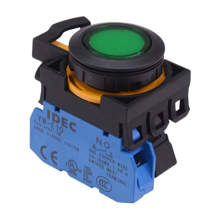 CW1L-A1E10Q3G Green 12V illuminated Maintained Push Button Switch 1NO IP65 IDEC