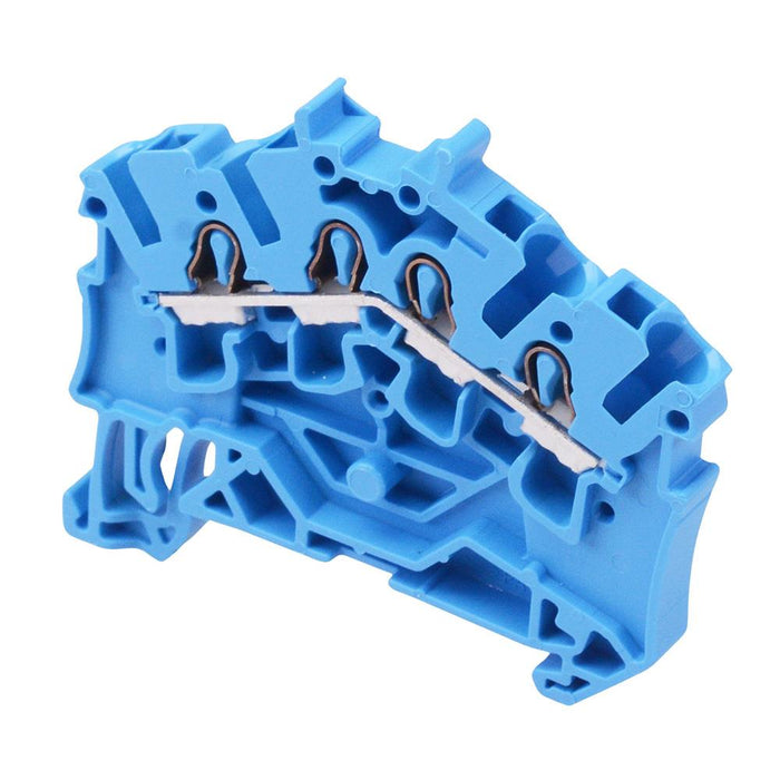 2002-6404 WAGO Blue 4-Way DIN Rail Mount Terminal Block 4mm² 24A