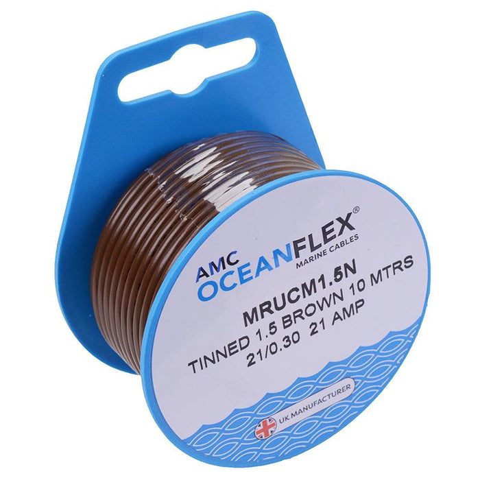 Brown 1.5mm² Oceanflex 21A Cable Mini Reel 10M