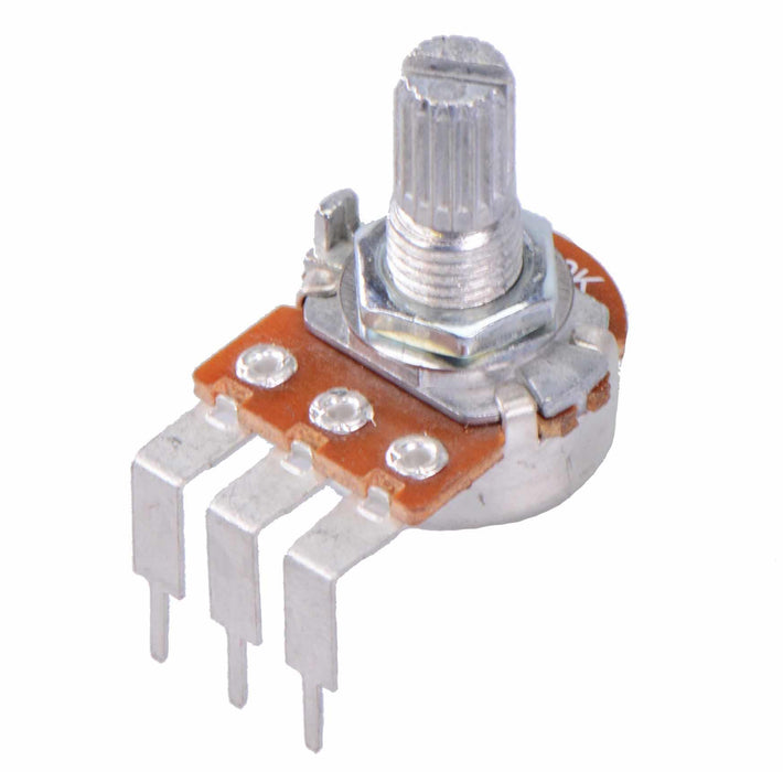 10K Logarithmic 16mm Right Angle Splined Potentiometer