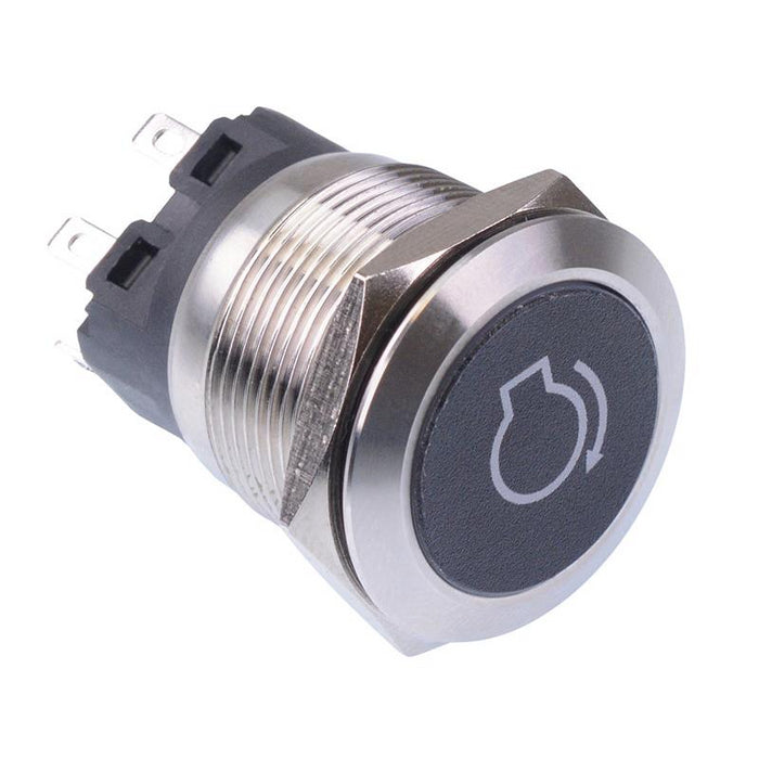 Engine Start' White LED Momentary 22mm Vandal Push Button Switch SPDT 12V