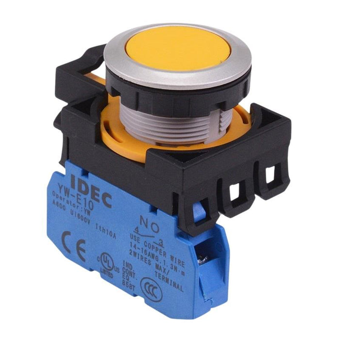 CW4B-A1E10Y Yellow Metallic Maintained Push Button Switch 1NO IP65 IDEC