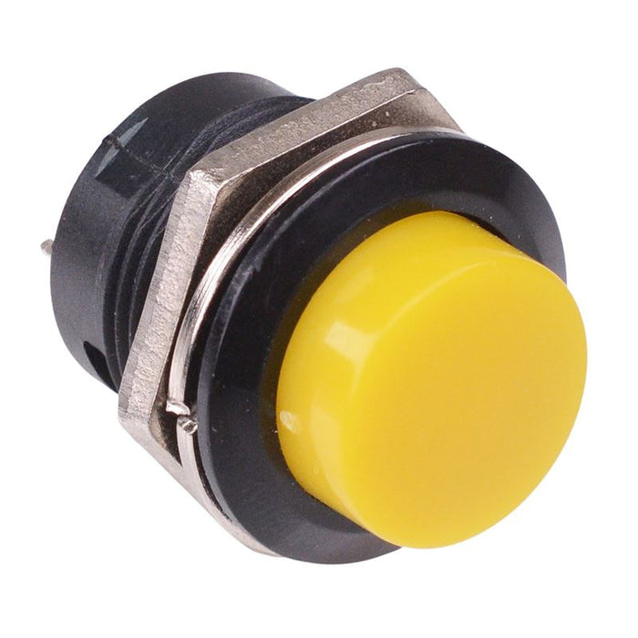 Yellow Momentary Off-(On) Push Button 16mm 3A SPST