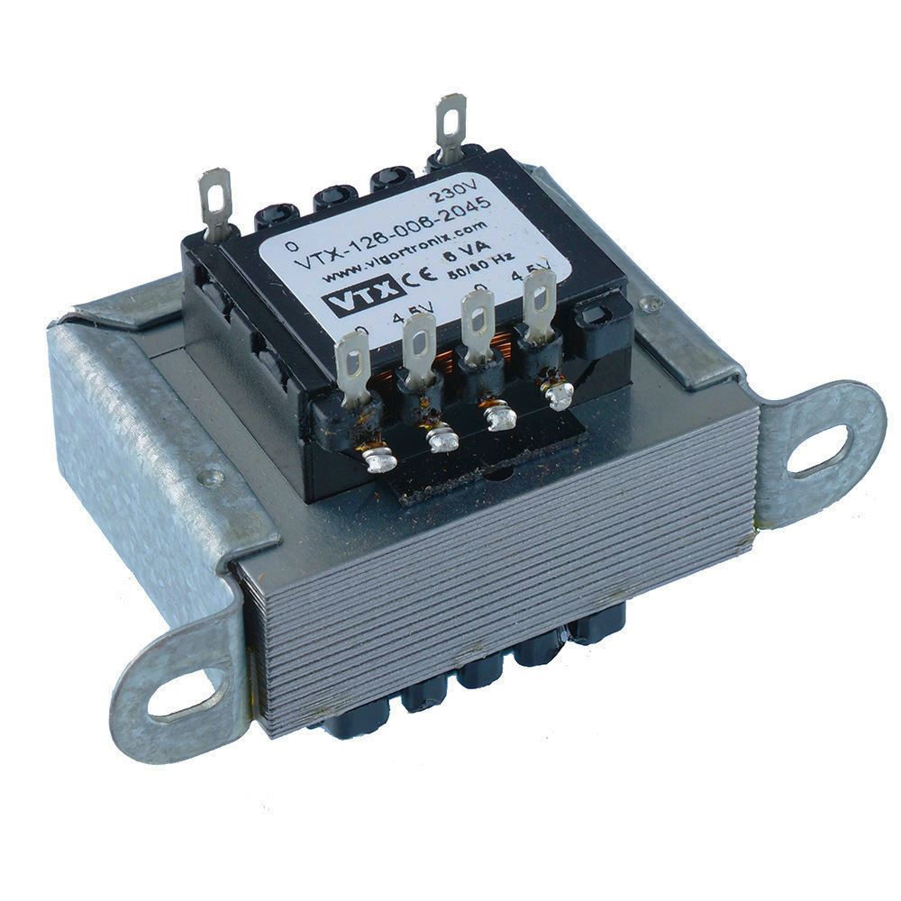 VTX-126-006-2045 Chassis Mount Transformer 230V 6VA 4.5V+4.5V Vigortro —  Switch Electronics