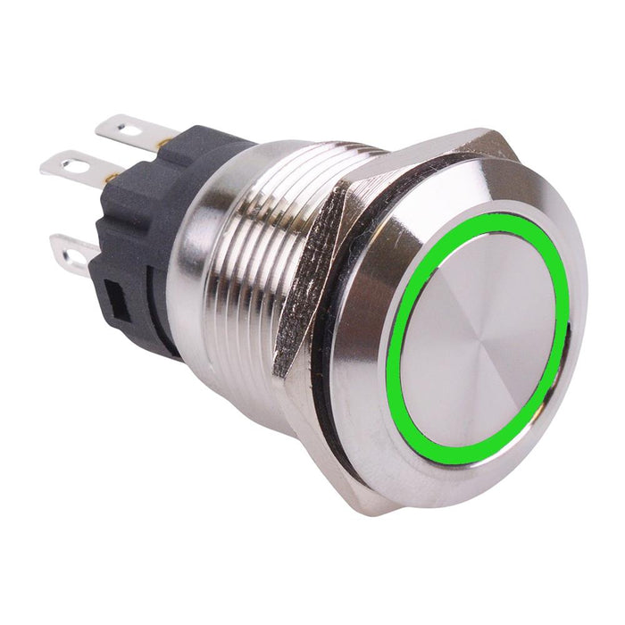 RGB Latching 19mm Vandal Resistant Push Button Switch 12V SPDT