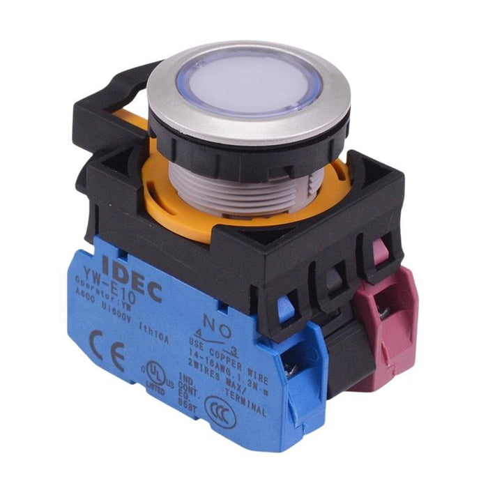 CW4L-A1E11Q3PW White 12V illuminated Maintained Push Button Switch 1NO-1NC IP65 IDEC