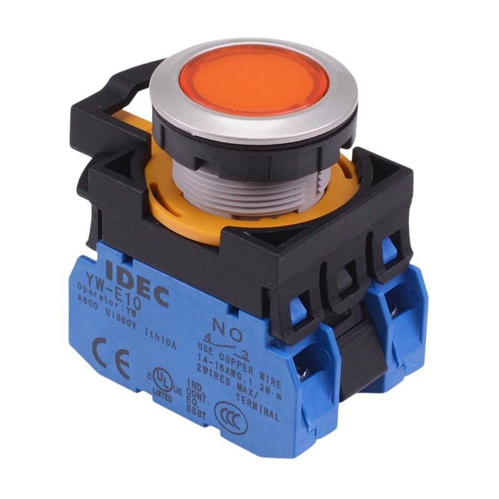 CW4L-A1E20Q3A Amber 12V illuminated Maintained Push Button Switch 2NO IP65 IDEC