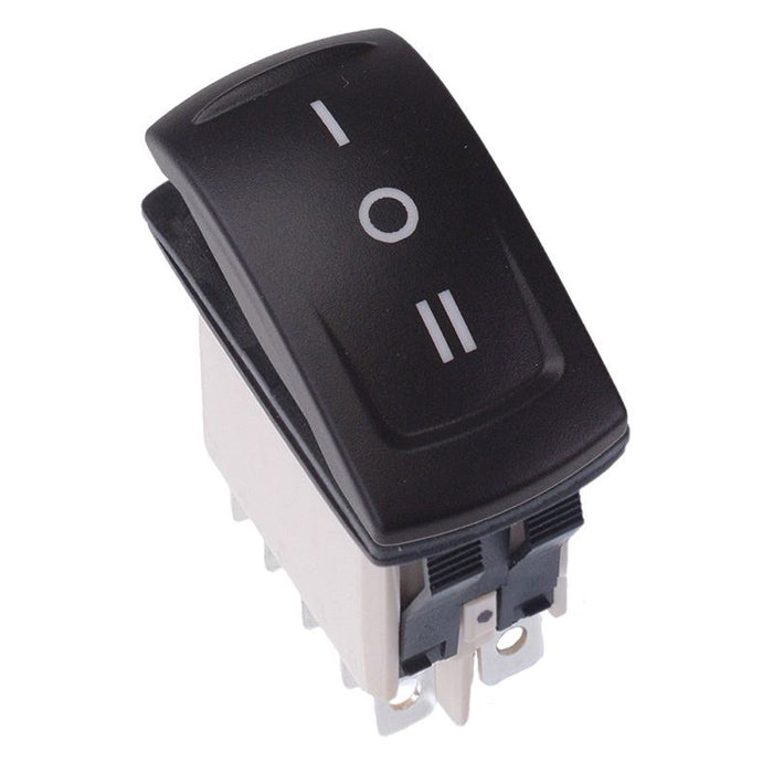 KR47CAKJJG22N040305 (On)-Off-(On) Momentary Red 24V LED Auto Rocker Switch DPDT IP68 APEM