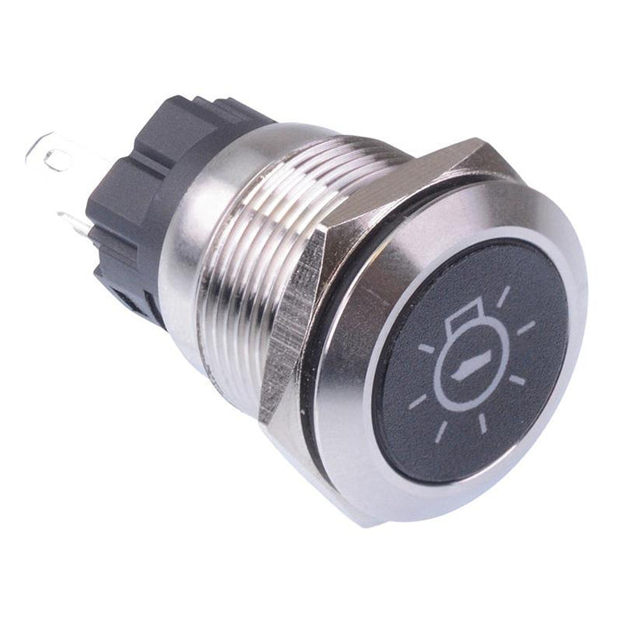 Navigation Light' Red LED Momentary 19mm Vandal Push Button Switch SPDT 12V