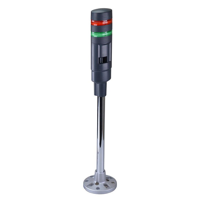 LD6A-2PZQB-RG Red/Green Stack Light LED Tower with Sounder & Flasher Pole Mount 24VAC/DC IDEC