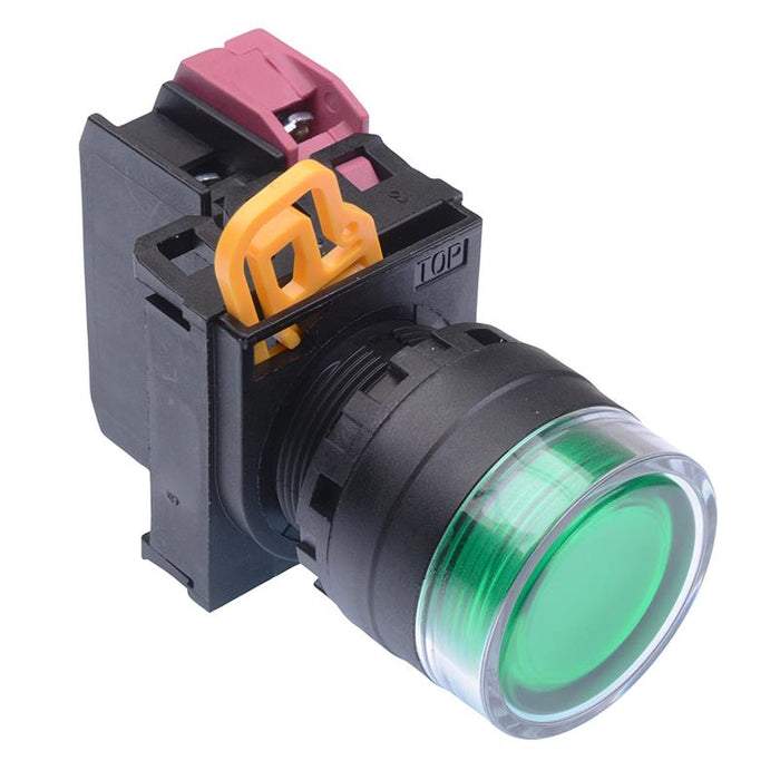 YW1L-MF2E01Q3G Green 12V illuminated 22mm Momentary Shrouded Push Button Switch NC IP65 IDEC