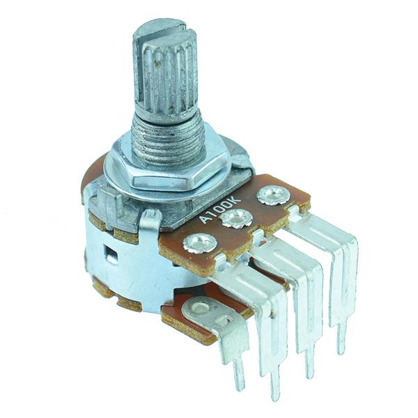 5K Logarithmic Stereo Right Angle PCB 16mm Potentiometer