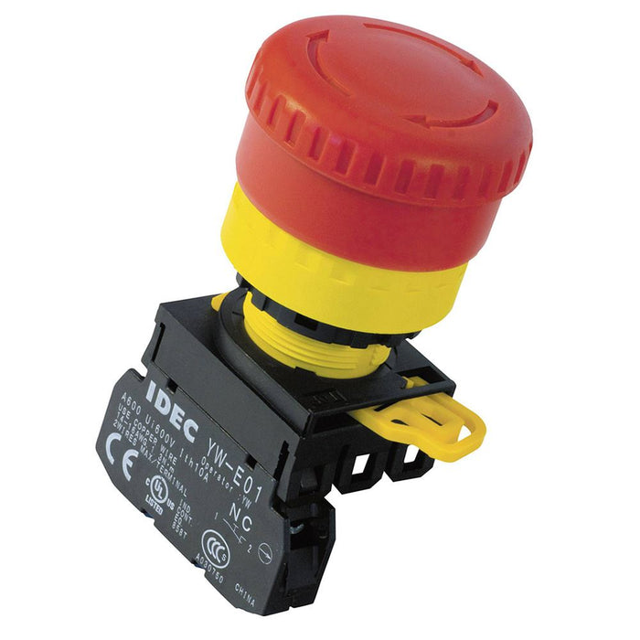 YW1L-V4E01Q4R 24V illuminated 22mm Emergency Stop Switch 1NC IDEC