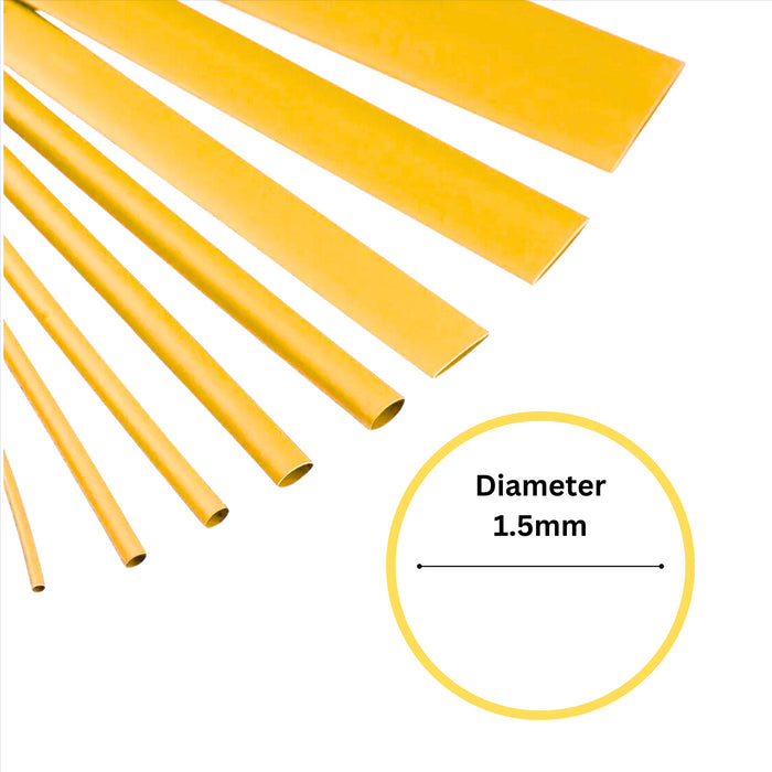 1.5mm x 1.2m Yellow Heat Shrink Sleeve