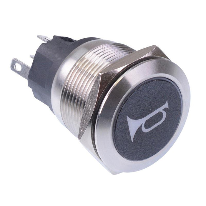 Horn' Red LED Momentary 22mm Vandal Push Button Switch SPDT 12V