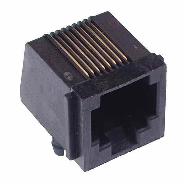 8 Pin RJ45 Black Right Angle Socket