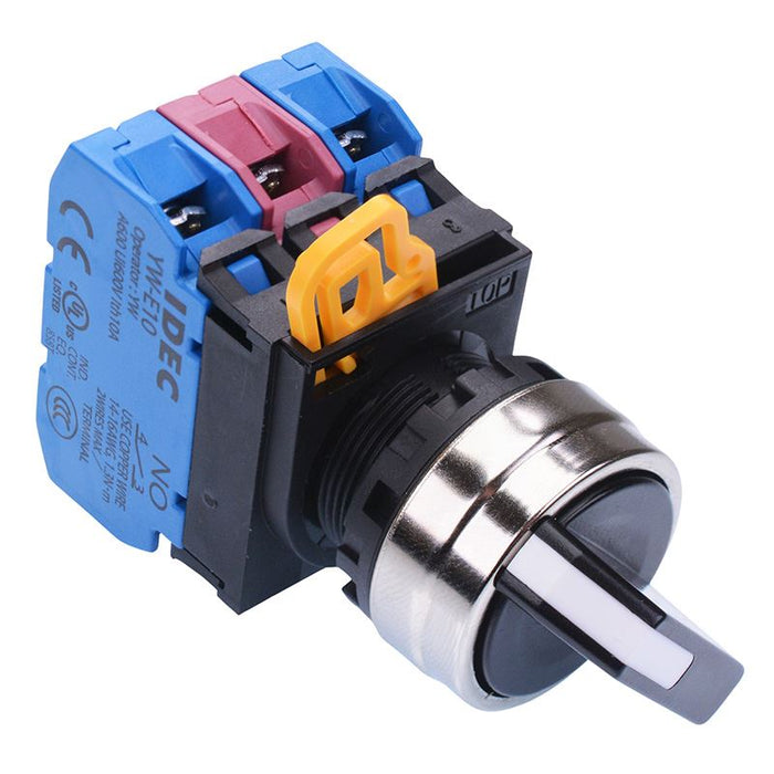 YW4S-2E21 22mm Metal Bezel 2 Position Maintained Selector Switch 2NO-1NC IP65 IDEC