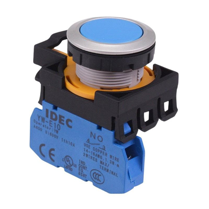 CW4B-M1E10S Blue Metallic Momentary Push Button Switch 1NO IP65 IDEC