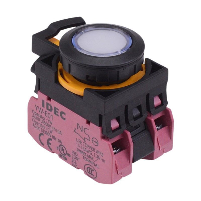 CW1L-M1E02Q4PW White 24V illuminated Momentary Push Button Switch 2NC IP65 IDEC