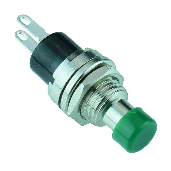 Green Off-(On) Miniature Metal Push Button Switch SPST