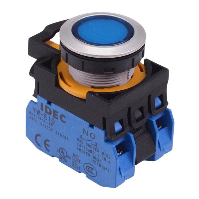 CW4L-M1E20Q4S Blue 24V illuminated Metallic Momentary Push Button Switch 2NO IP65 IDEC